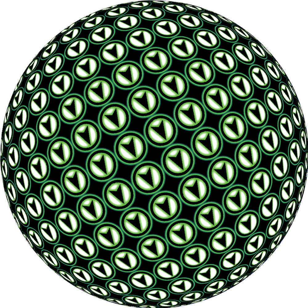 A placeholder image consisting of many small Fylkingen arrow logos shaped like a sphere