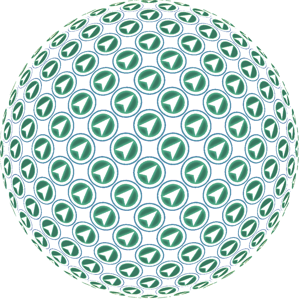 A placeholder image consisting of many small Fylkingen arrow logos shaped like a sphere