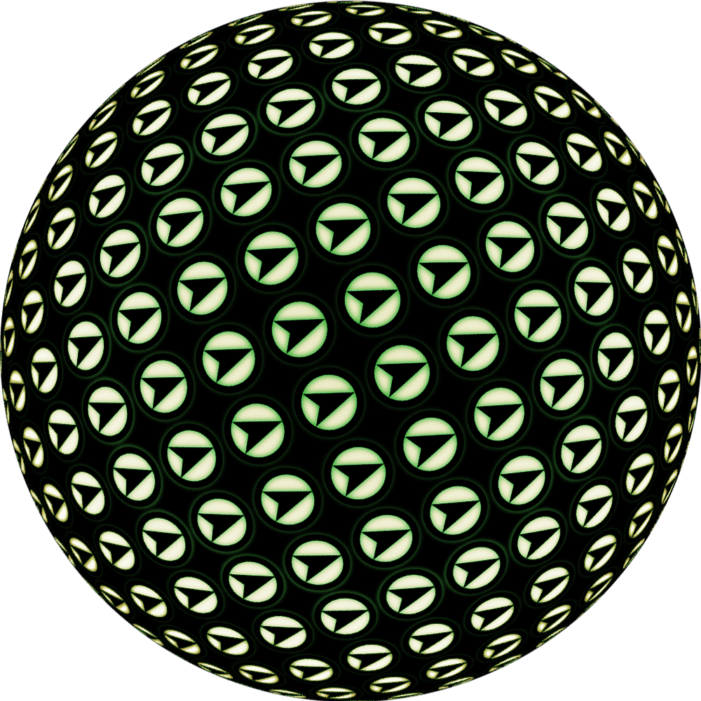 A placeholder image consisting of many small Fylkingen arrow logos shaped like a sphere