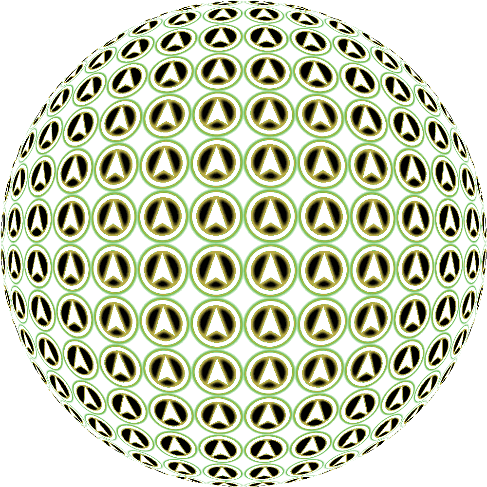 A placeholder image consisting of many small Fylkingen arrow logos shaped like a sphere