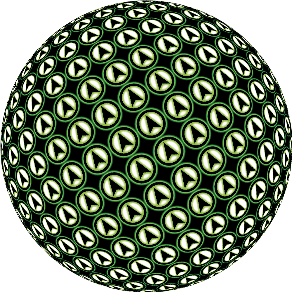 A placeholder image consisting of many small Fylkingen arrow logos shaped like a sphere