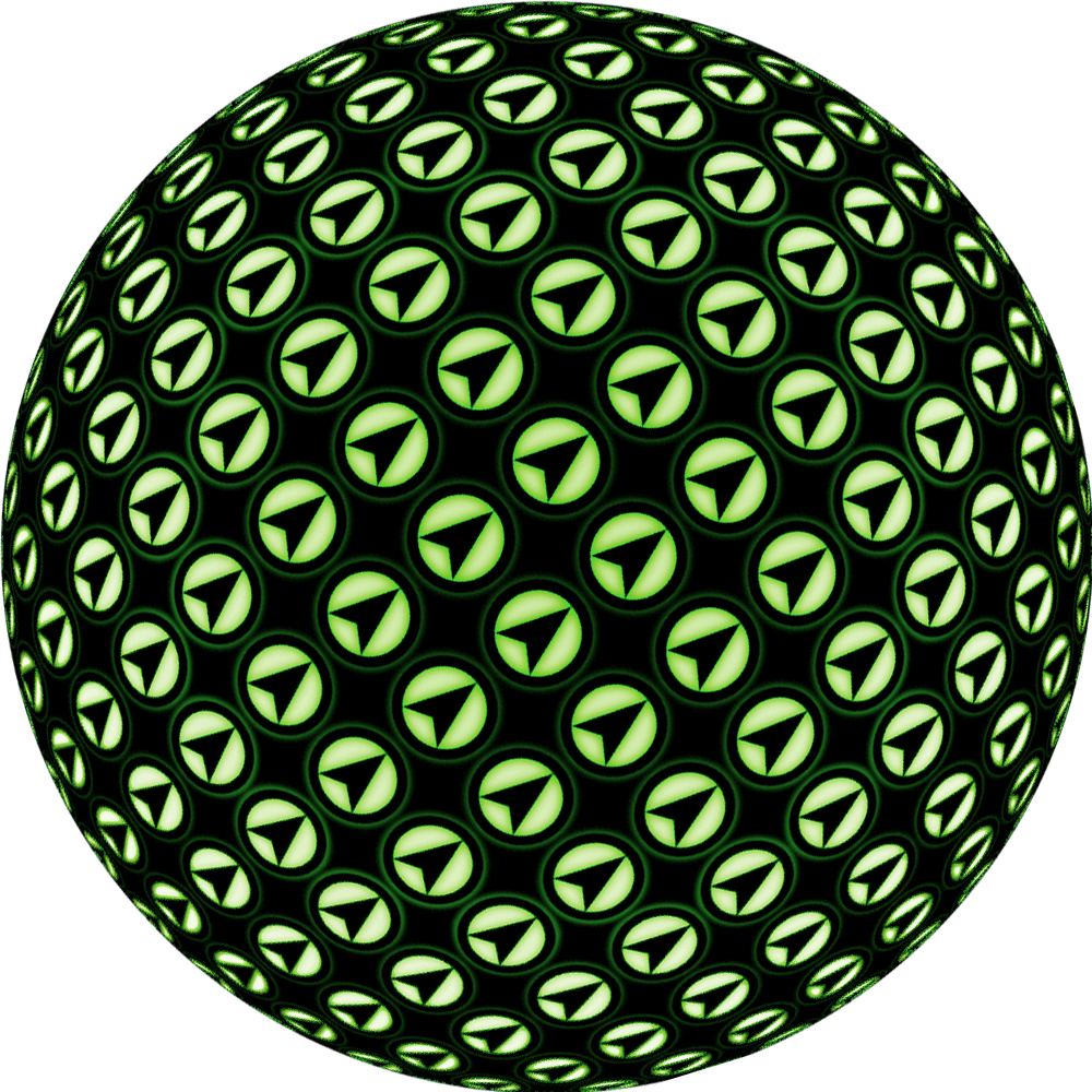 A placeholder image consisting of many small Fylkingen arrow logos shaped like a sphere